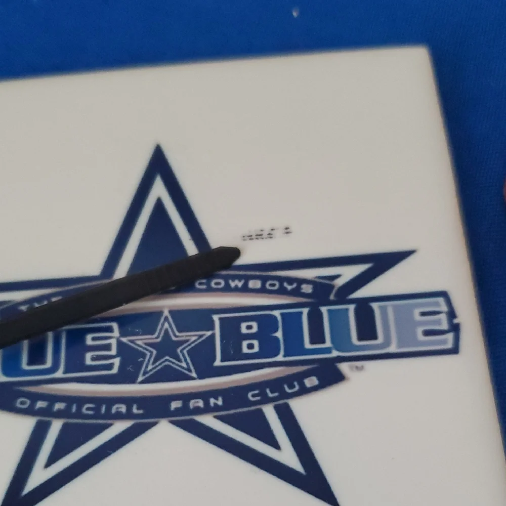 True Blue Star Ceramic Coaster Set with Holder